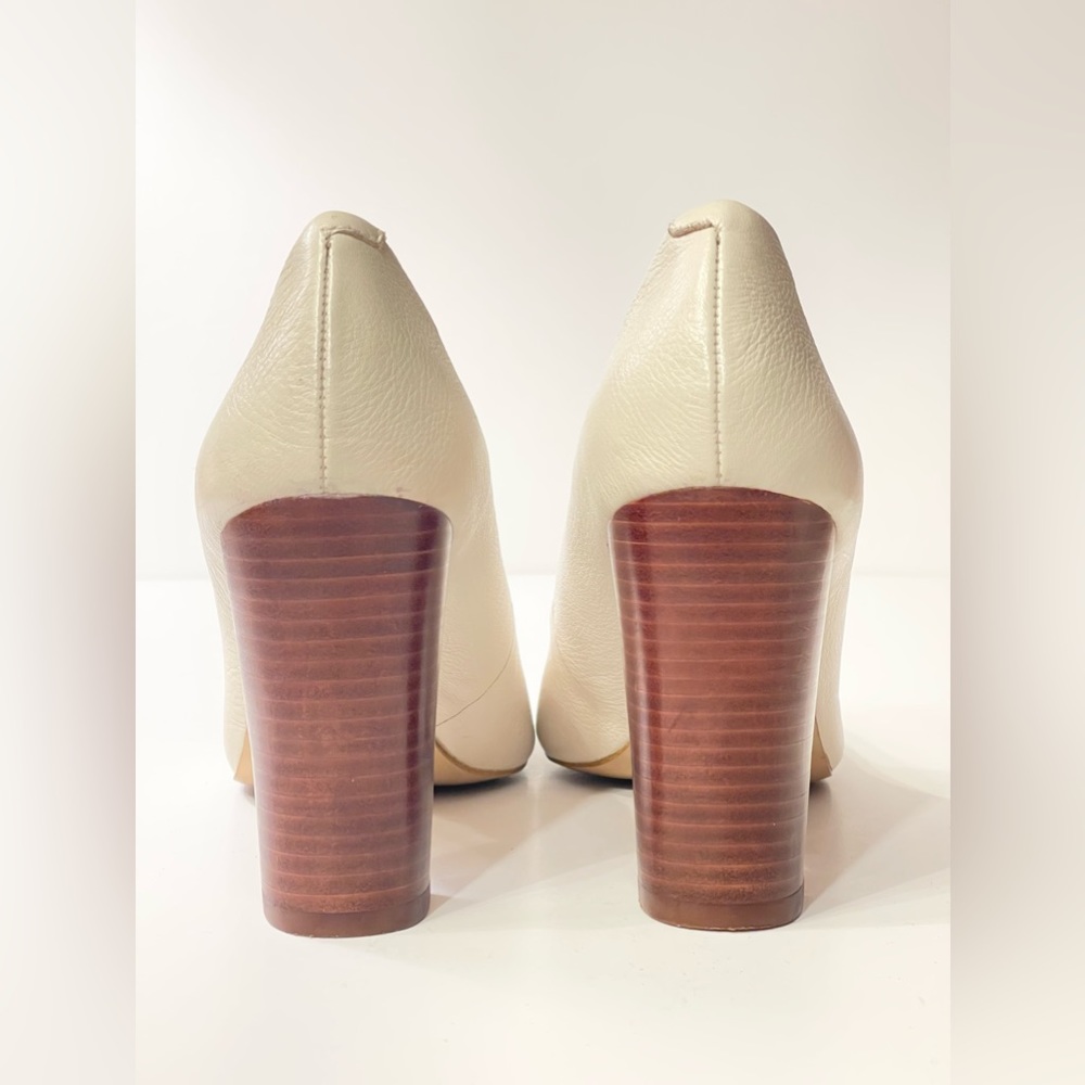 Banana Republic Kiley Cream & Black Colorblock Leather Heels - Size 5.5 ✨ - Picture 10 of 11